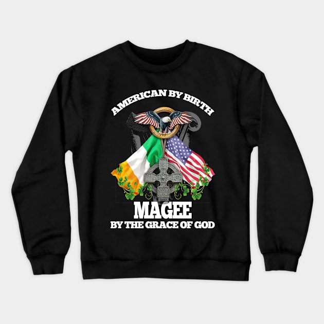 MAGEE Family Name Irish American Crewneck Sweatshirt by Ireland